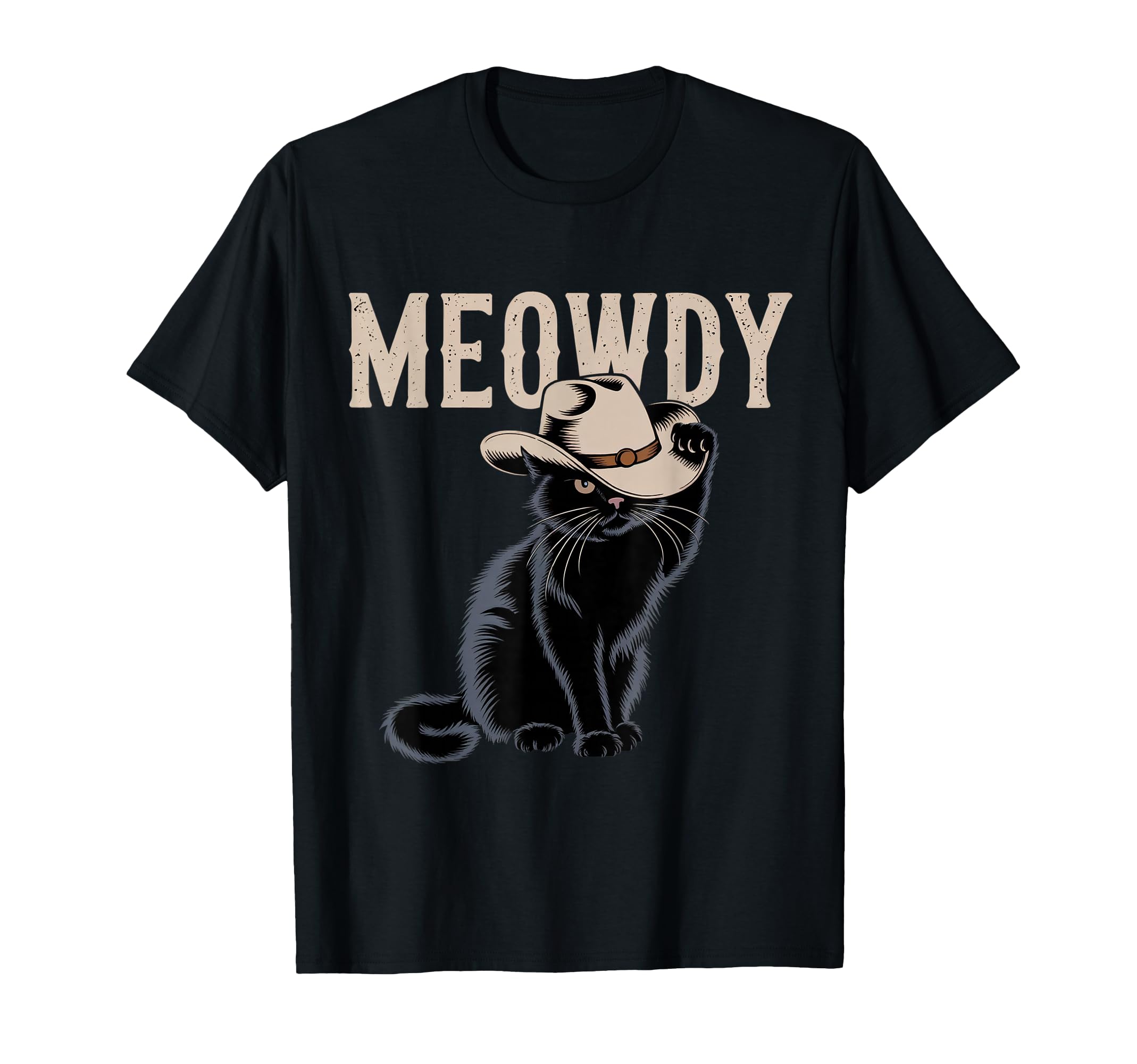 Funny Meowdy Country Music Cat Cowboy T-Shirt - Fun Novelty Design Unisex - T-Shirt, Sweatshirt, Hoodie