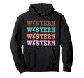 Western Zigzag Accent Typography Color Hoodie - Streetwear Style Men Women - T-Shirt, Sweatshirt, Hoodie
