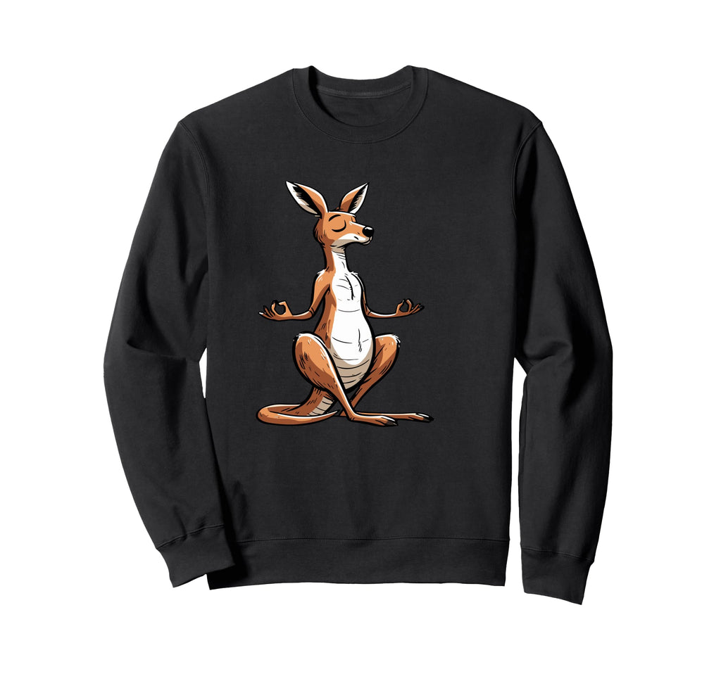Meditation Kangaroo Yoga Pose Relaxing Sweatshirt - Novelty Apparel Unisex - T-Shirt, Sweatshirt, Hoodie