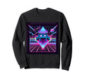 Synth Invader Synthwave Arcade Sweatshirt - Casual Everyday Wear Men Women - T-Shirt, Sweatshirt, Hoodie