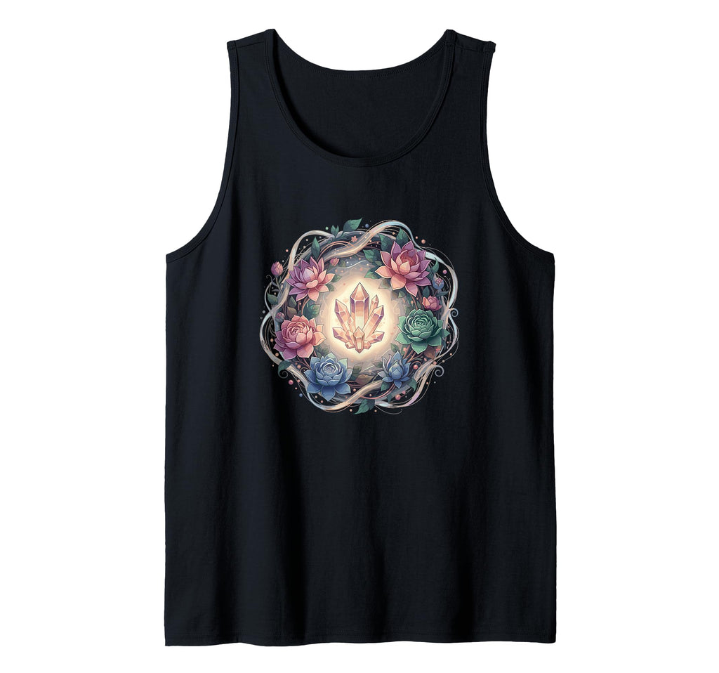 Radiant Healing Crystal Lotus Succulent T-Shirt - Custom Art Print Unisex - T-Shirt, Sweatshirt, Hoodie