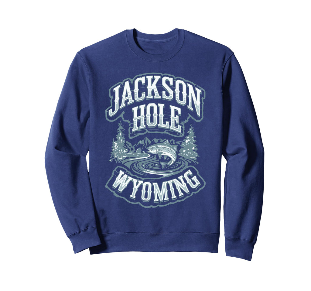 Jackson Hole Wyoming Trout Fly Sweatshirt - Minimalist Print Men Women - T-Shirt, Sweatshirt, Hoodie