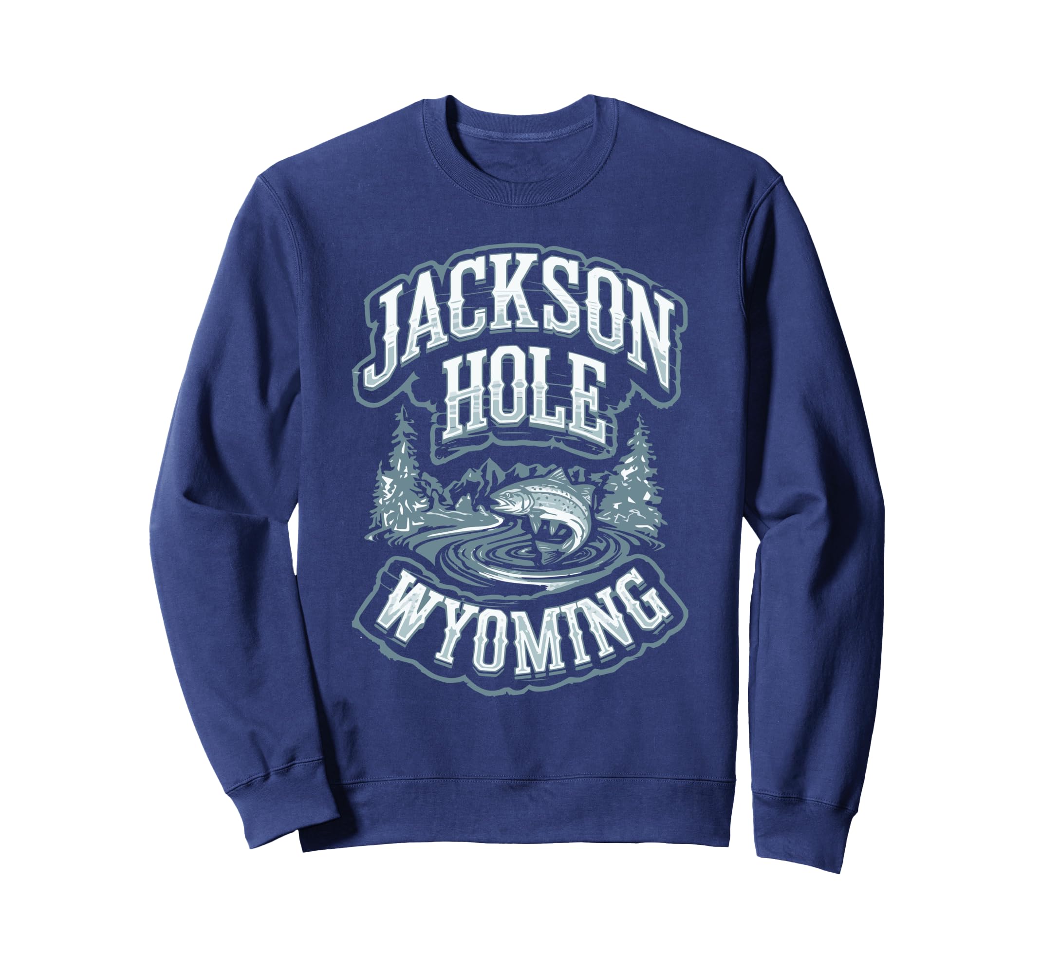 Jackson Hole Wyoming Trout Fly Sweatshirt - Minimalist Print Men Women - T-Shirt, Sweatshirt, Hoodie