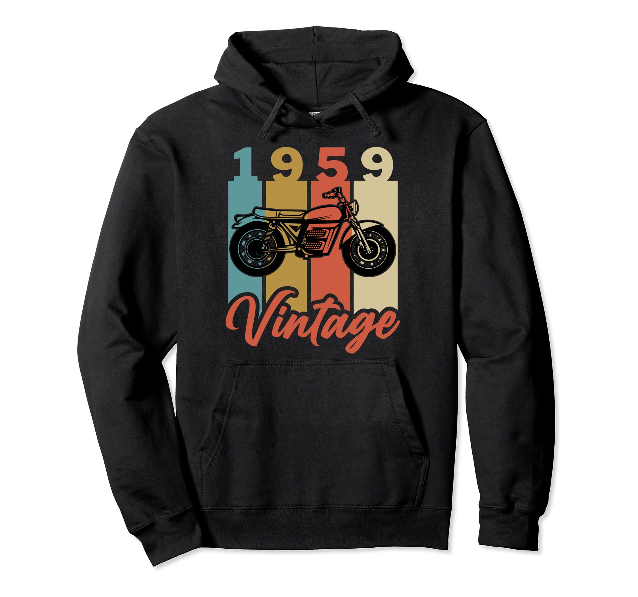 Funny 1959 Birth Year Motorcycle Hoodie - Casual Everyday Wear Unisex - T-Shirt, Sweatshirt, Hoodie