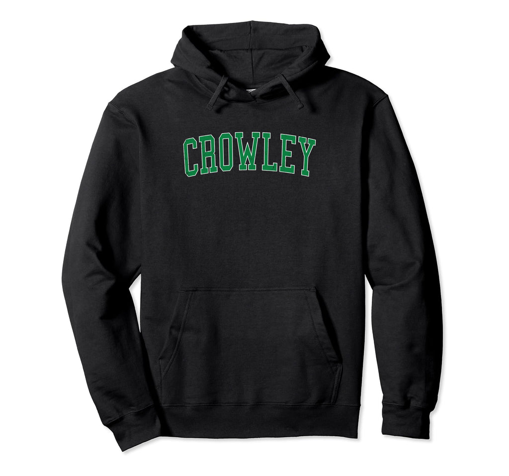 Crowley La Distressed Green Varsity Hoodie - Aesthetic Graphic Unisex - T-Shirt, Sweatshirt, Hoodie