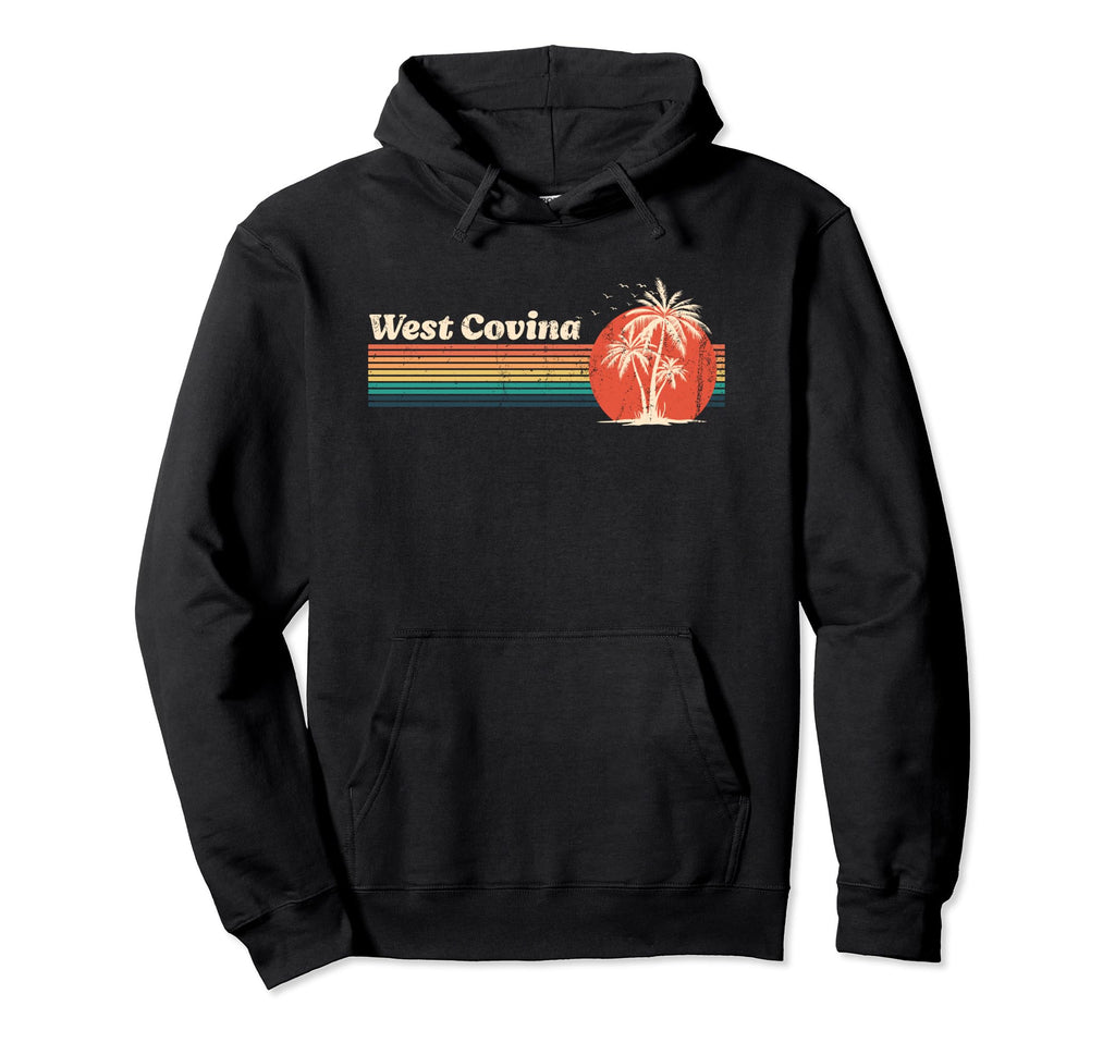 West Covina Sunset 80S Palm Trees Hoodie - Novelty Apparel for Adults - T-Shirt, Sweatshirt, Hoodie
