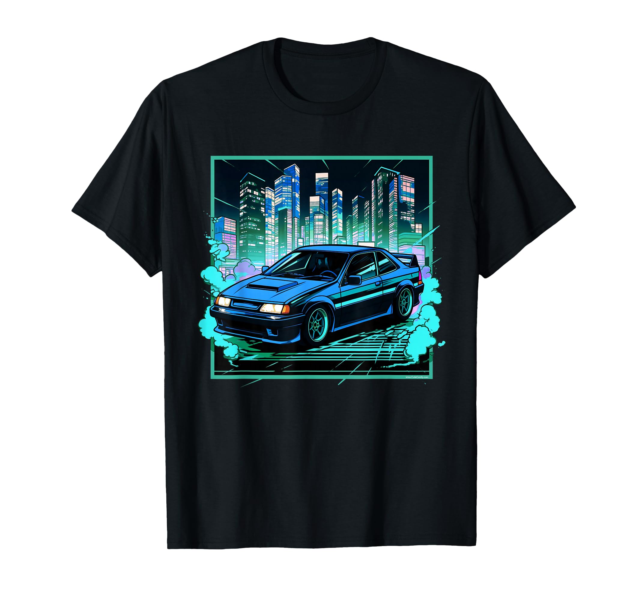 Synthwave Jdm Japanese Drifting T-Shirt - Novelty Apparel for Adults - T-Shirt, Sweatshirt, Hoodie