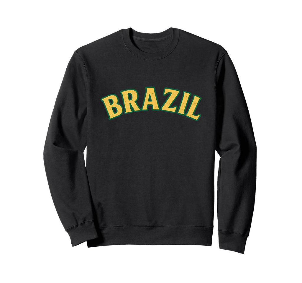 Brazil Yellow Green Typography Sweatshirt - Unique Graphic Unisex - T-Shirt, Sweatshirt, Hoodie