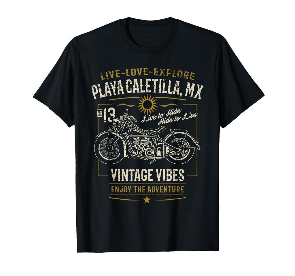 Playa Caletilla Mx Mexico Motorcycle T-Shirt - Minimalist Print Unisex - T-Shirt, Sweatshirt, Hoodie