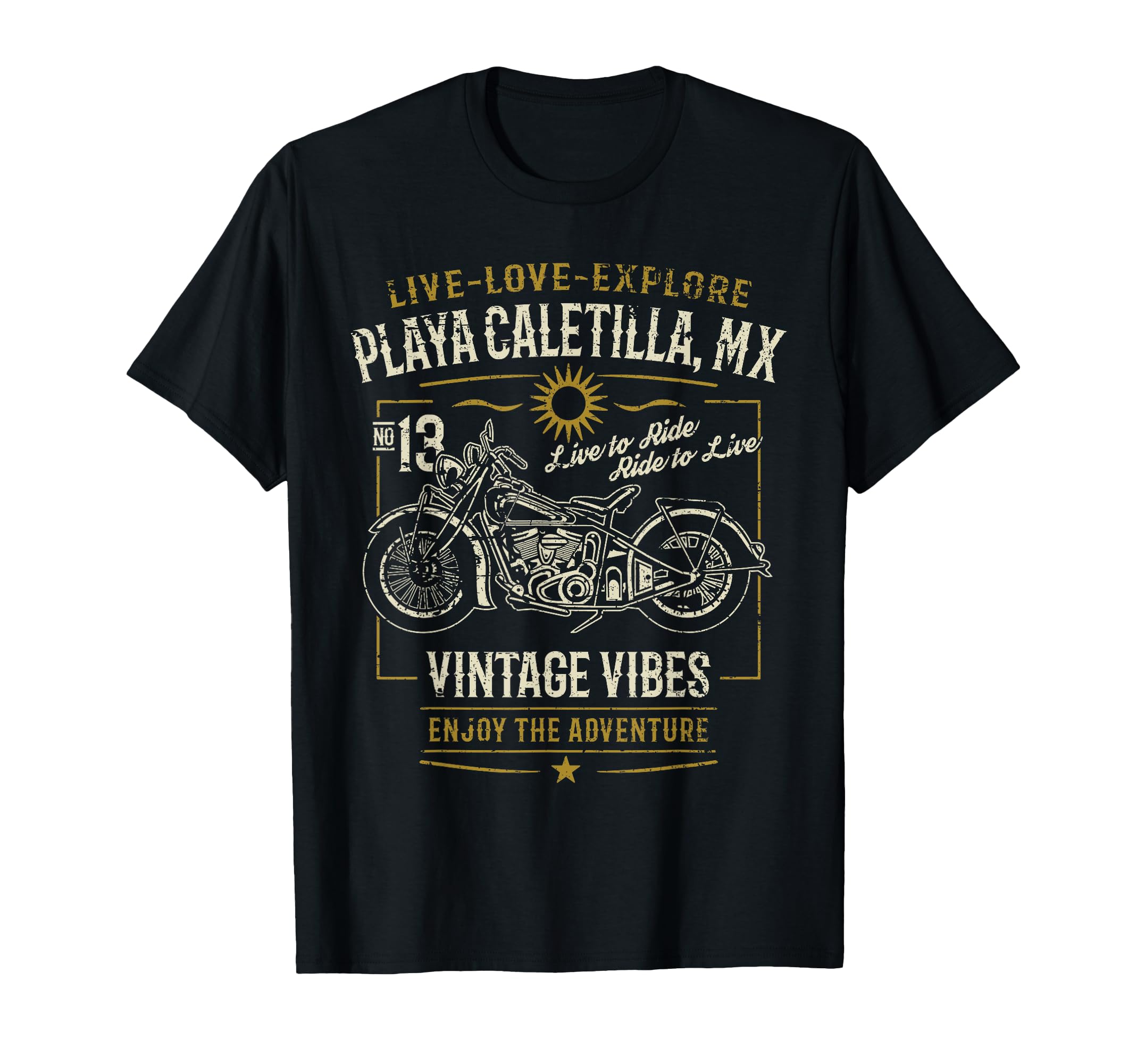 Playa Caletilla Mx Mexico Motorcycle T-Shirt - Minimalist Print Unisex - T-Shirt, Sweatshirt, Hoodie