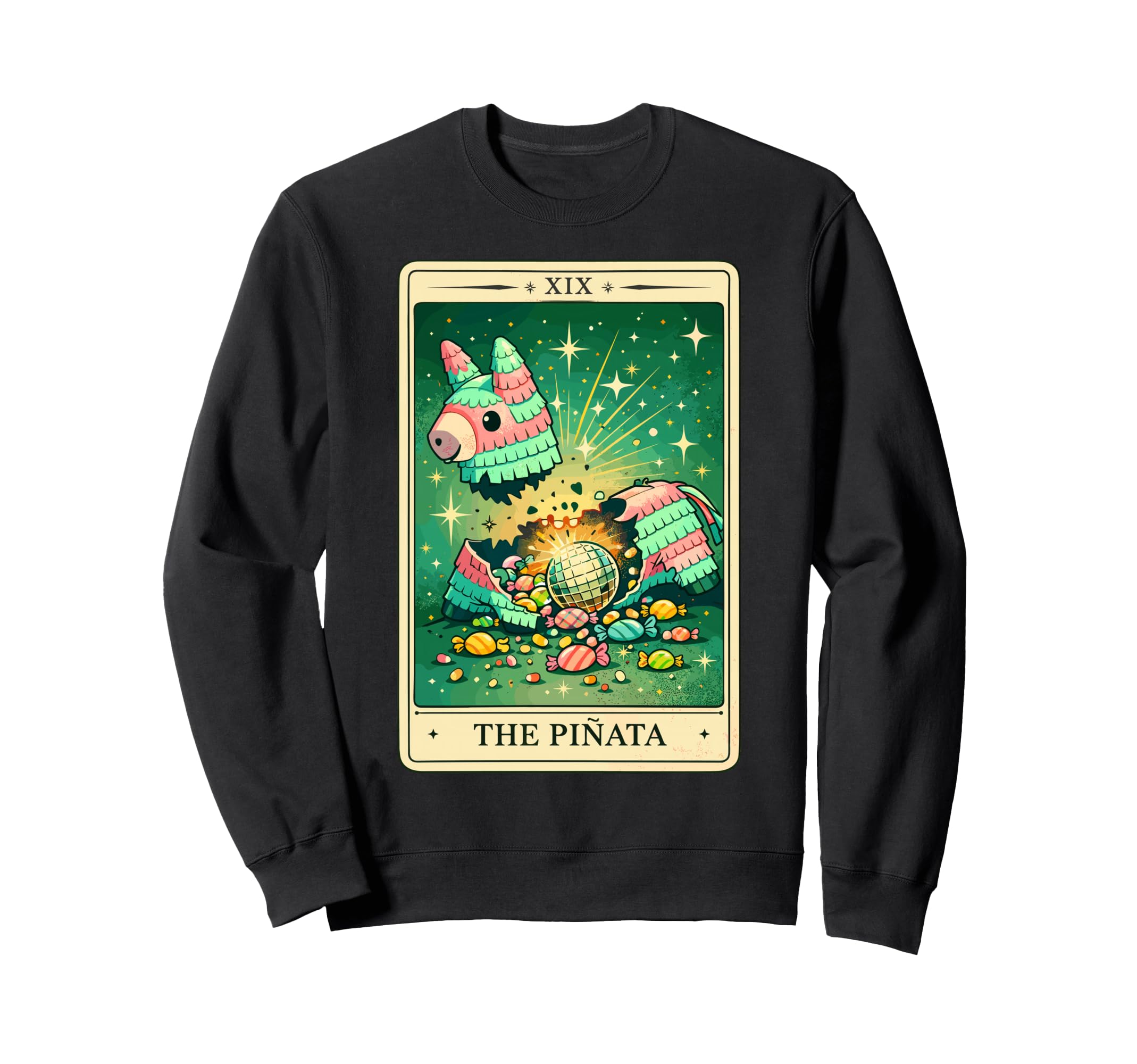 Pi Ata Tarot Card Xix Disco Ball Sweatshirt - Graphic Print for Adults - T-Shirt, Sweatshirt, Hoodie