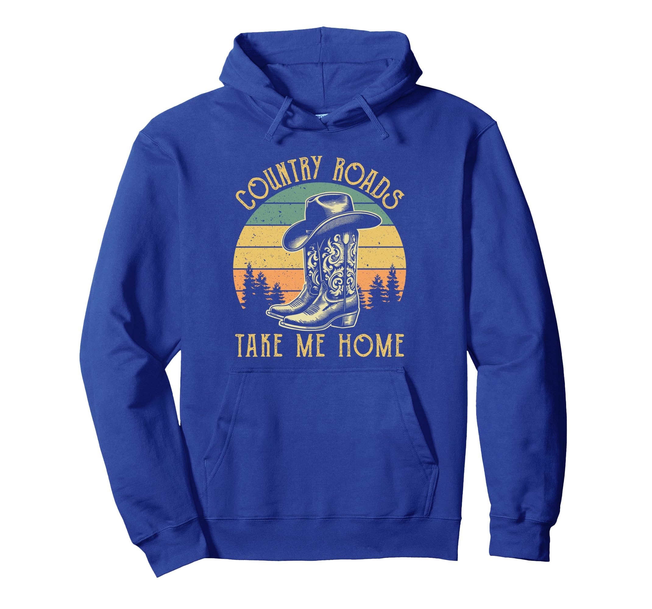 Country Roads Take Me Home Cowboy Hoodie - Unique Graphic for Adults - T-Shirt, Sweatshirt, Hoodie
