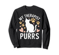 My Therapist Purrs Funny Cat Sweatshirt - Minimalist Print for Adults - T-Shirt, Sweatshirt, Hoodie