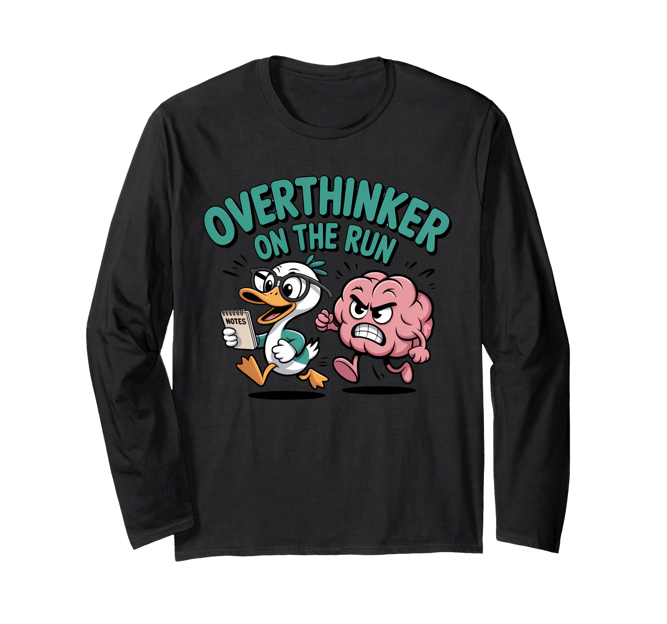 Overthinker Run Duck T-Shirt - Minimalist Print Men Women - T-Shirt, Sweatshirt, Hoodie