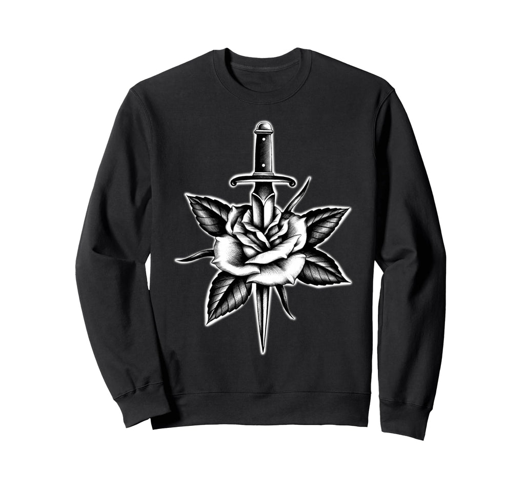 Rose And Dagger American Sweatshirt - Fun Novelty Design for Adults - T-Shirt, Sweatshirt, Hoodie