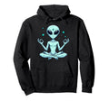 Meditation Alien Yoga Pose Relaxing Hoodie - Fun Novelty Design for Adults - T-Shirt, Sweatshirt, Hoodie