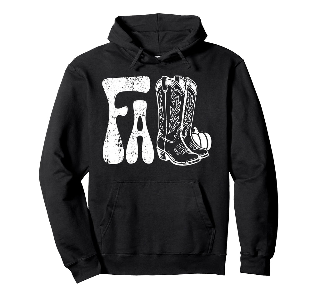 Pumpkin Fall Western Cowgirl Boots Hoodie - Aesthetic Graphic for Adults - T-Shirt, Sweatshirt, Hoodie