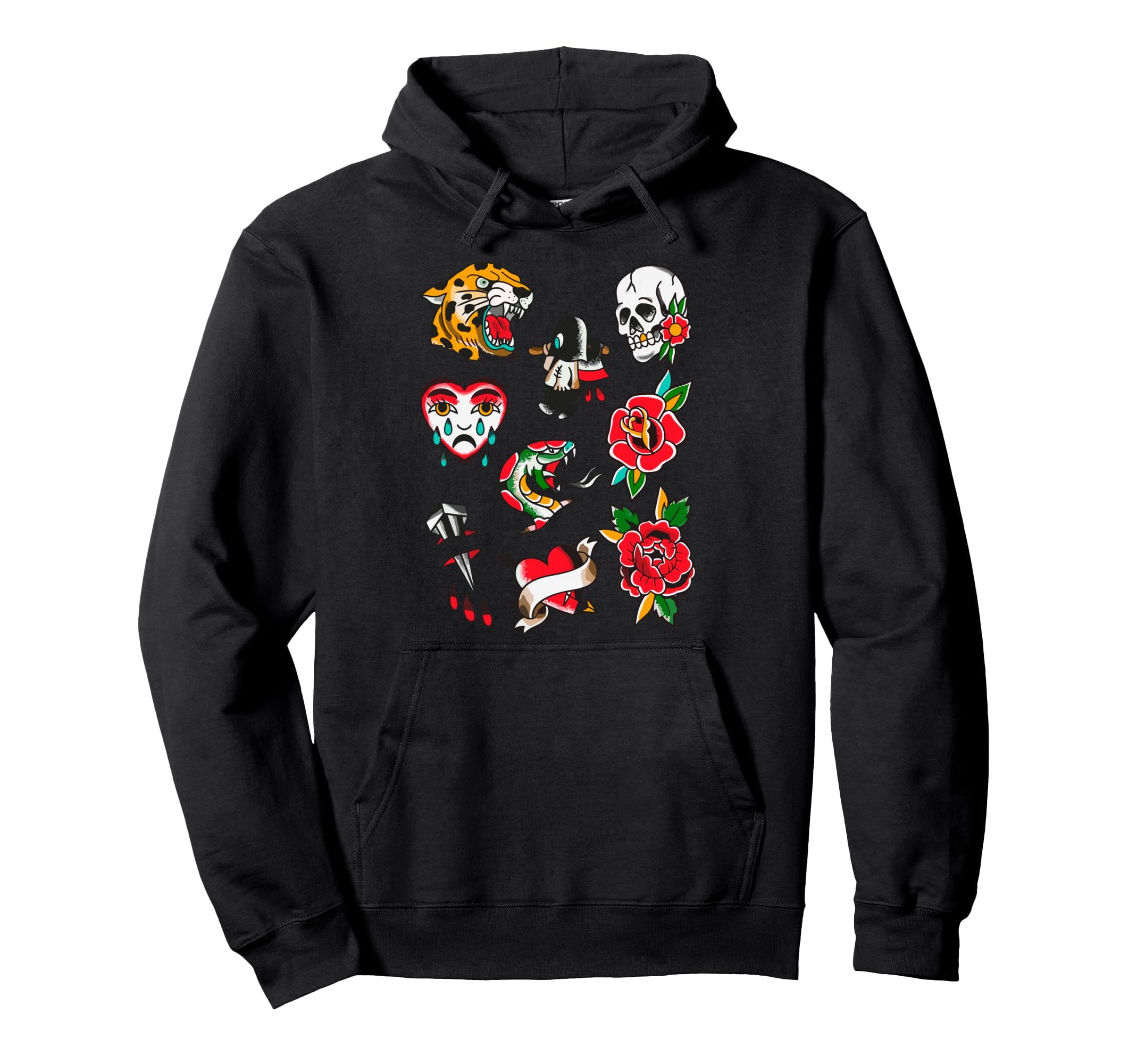 American Traditional Old School Tattoos Hoodie - Streetwear Style Unisex - T-Shirt, Sweatshirt, Hoodie