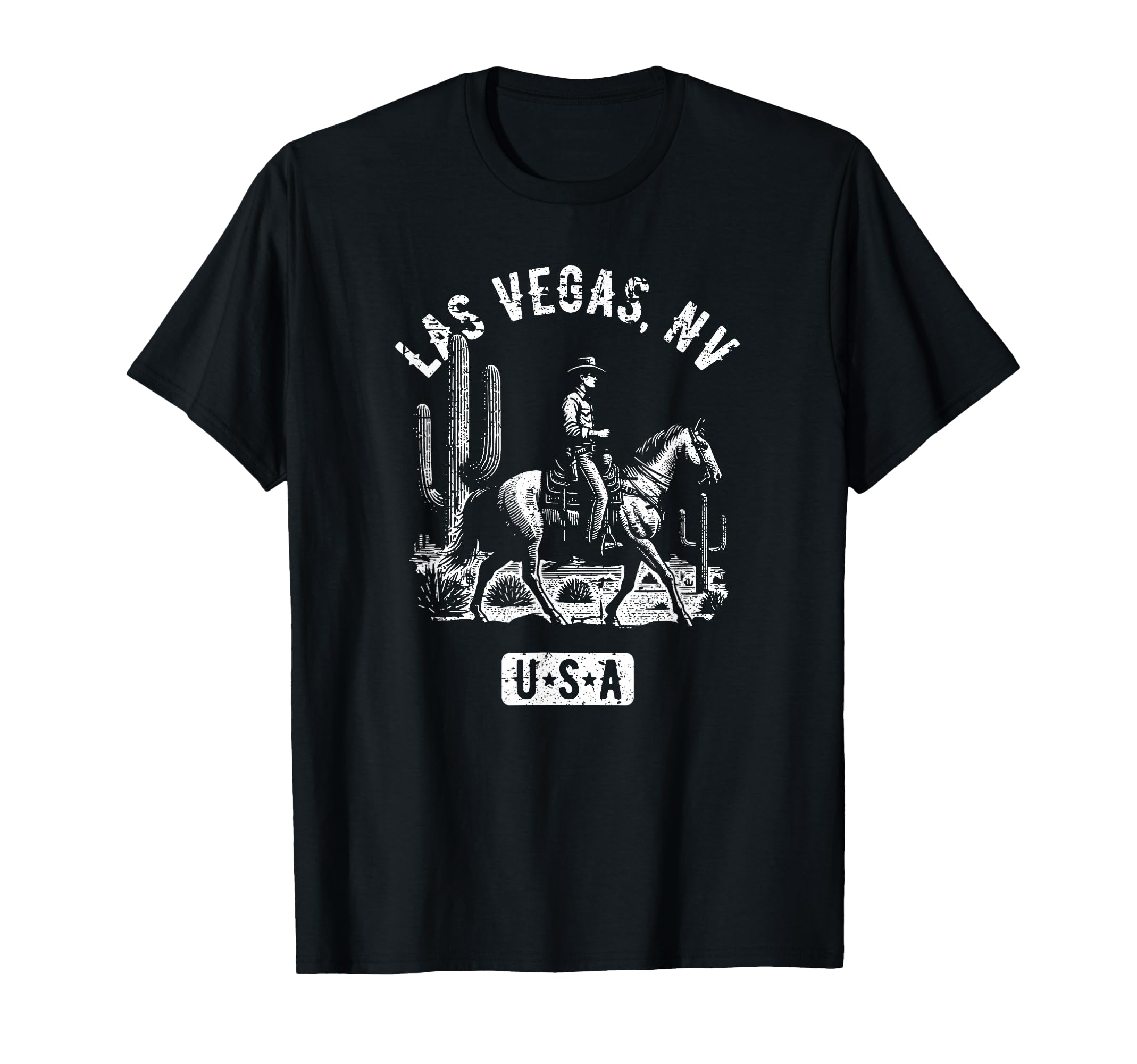 Las Vegas Nevada Usa Cowboy Horse T-Shirt - Minimalist Print Men Women - T-Shirt, Sweatshirt, Hoodie