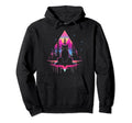 Synthwave Cat Samurai Mediation Hoodie - Fun Novelty Design Unisex - T-Shirt, Sweatshirt, Hoodie