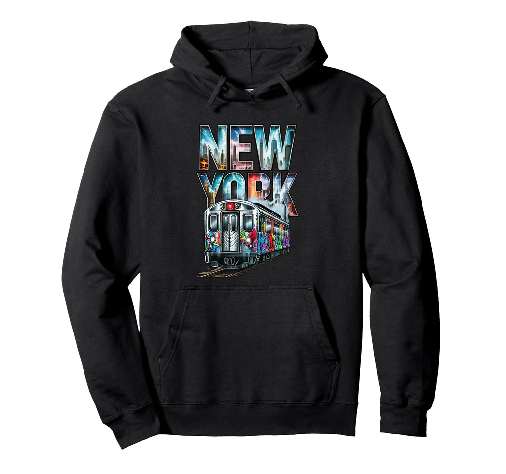 New York Train Graffiti Nyc Subway Car Hoodie - Minimalist Print Unisex - T-Shirt, Sweatshirt, Hoodie