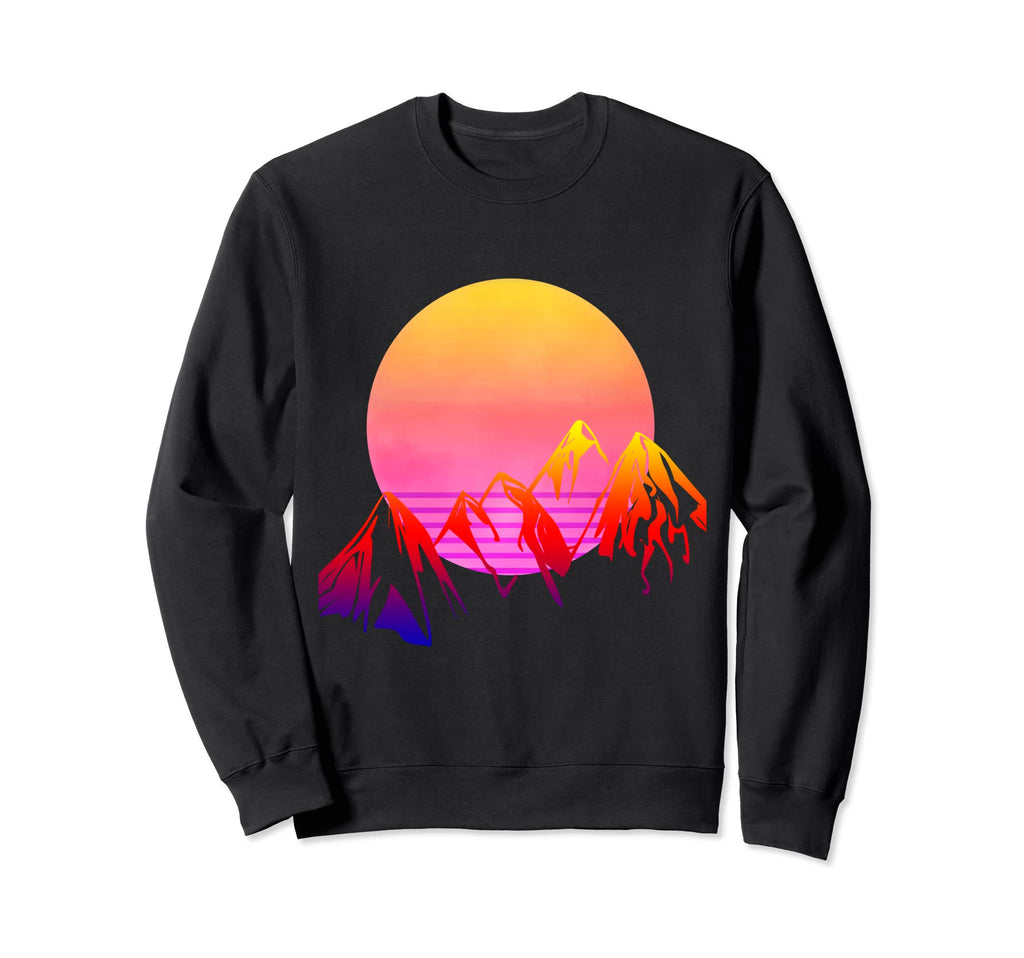80S Vaporwave Outrun Skyline Cityscape Sweatshirt - Minimalist Print Unisex - T-Shirt, Sweatshirt, Hoodie