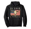 El Lago Texas Western Patriotic Skull Hoodie - Graphic Print Unisex - T-Shirt, Sweatshirt, Hoodie