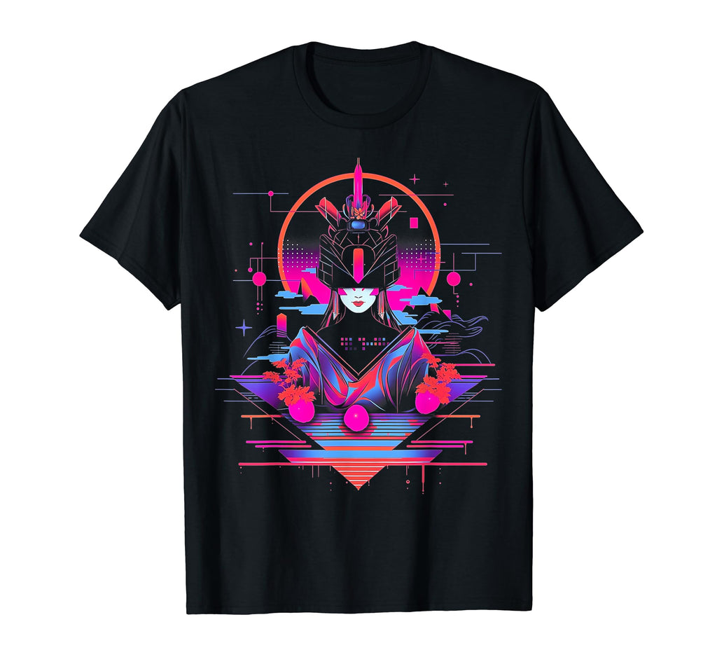 Vaporwave Geisha 80S Synthwave 39 T-Shirt - Graphic Print Unisex - T-Shirt, Sweatshirt, Hoodie