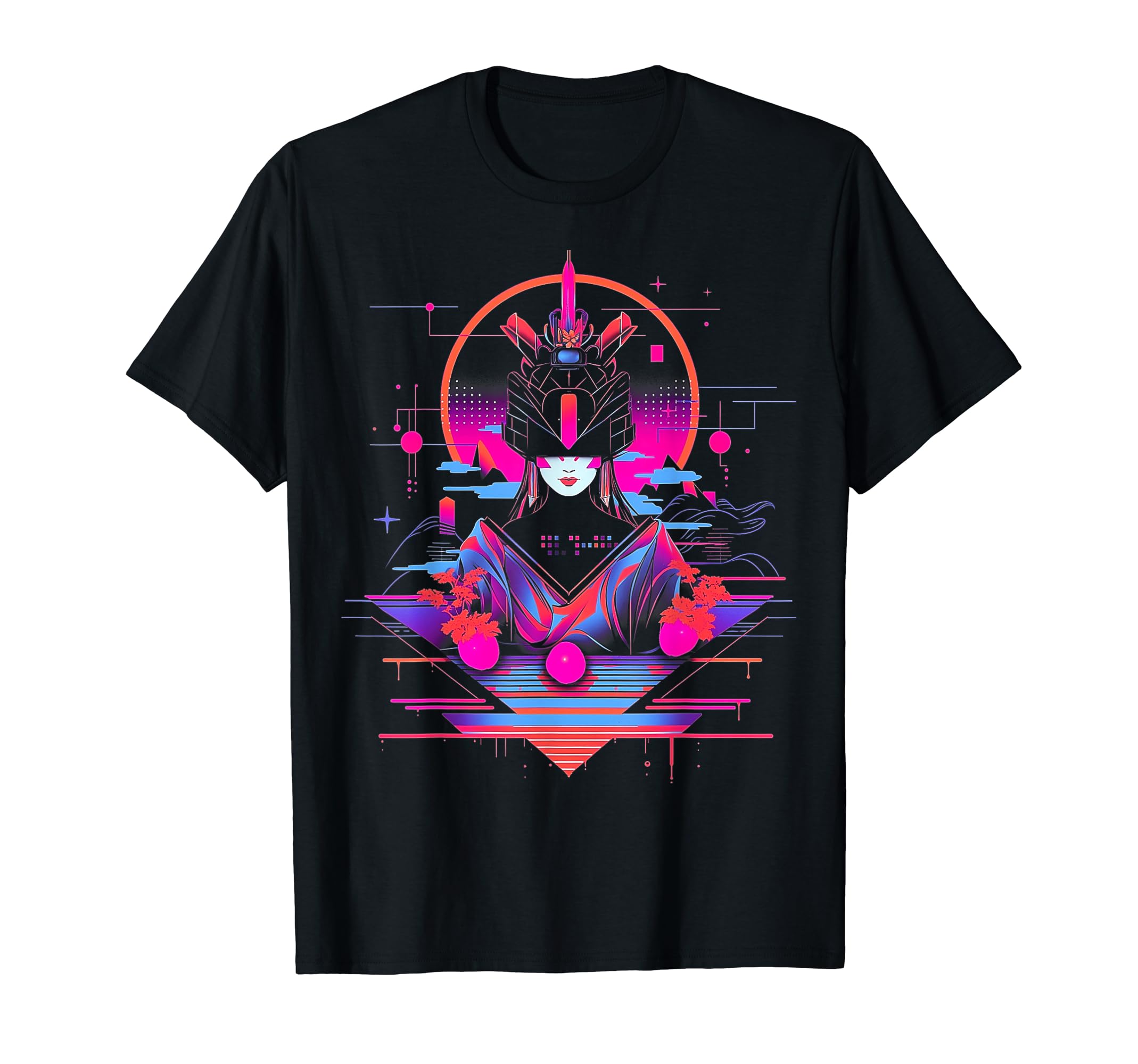 Vaporwave Geisha 80S Synthwave 39 T-Shirt - Graphic Print Unisex - T-Shirt, Sweatshirt, Hoodie