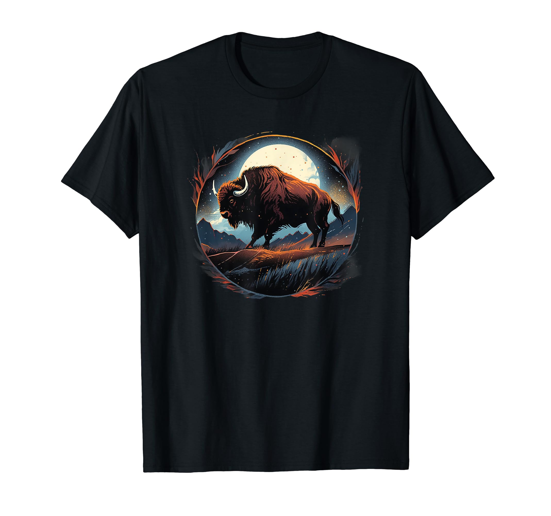 Bison Roaming Wild Western Mens T-Shirt - Minimalist Print for Adults - T-Shirt, Sweatshirt, Hoodie