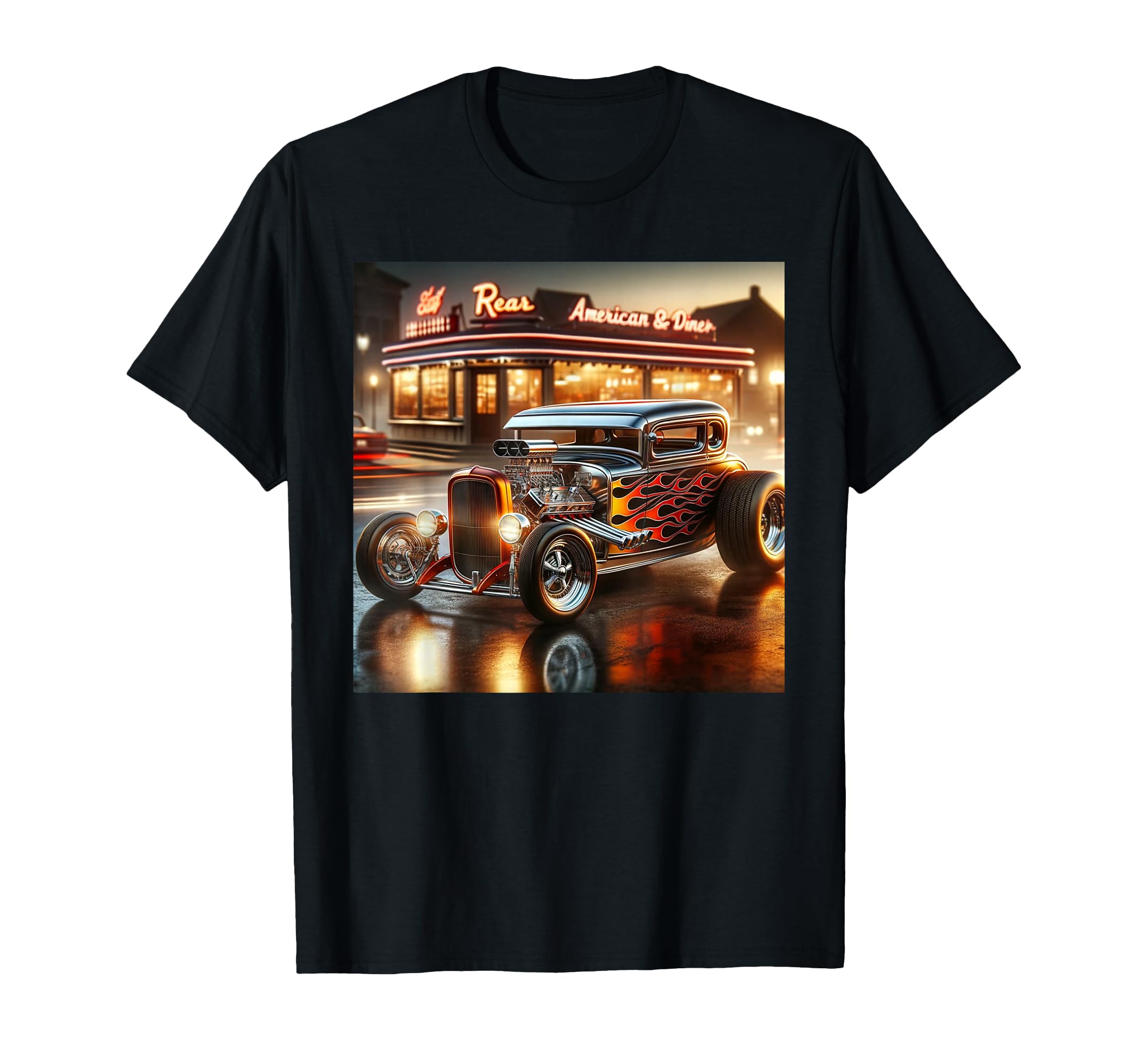 Hot Rod Custom Hotrod Car Illustration T-Shirt - Minimalist Print Unisex - T-Shirt, Sweatshirt, Hoodie