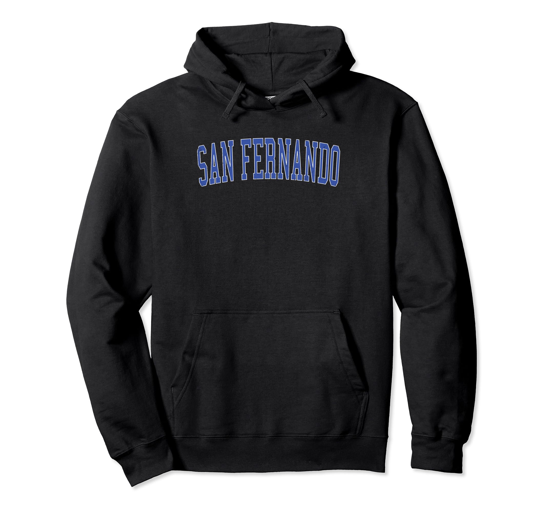 San Fernando Ca Distressed Blue Varsity Hoodie - Graphic Print Men Women - T-Shirt, Sweatshirt, Hoodie