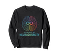 Powered Neurodiversity Brain Sweatshirt - Novelty Apparel for Adults - T-Shirt, Sweatshirt, Hoodie