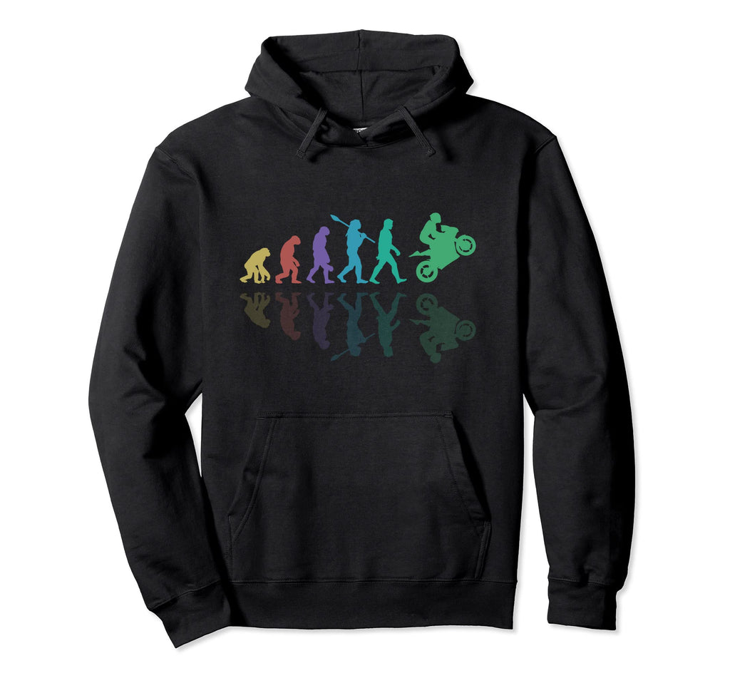 Motorcycle Evolution Shadow Biker Hoodie - Fun Novelty Design for Adults - T-Shirt, Sweatshirt, Hoodie