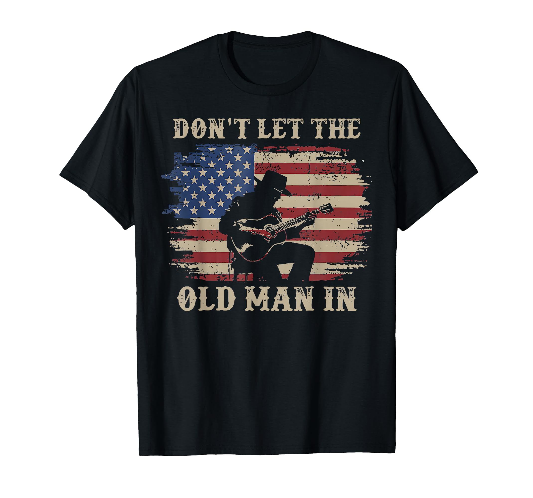 Dont Let Old Cowboy Us Flag T-Shirt - Trendy Graphic for Adults - T-Shirt, Sweatshirt, Hoodie