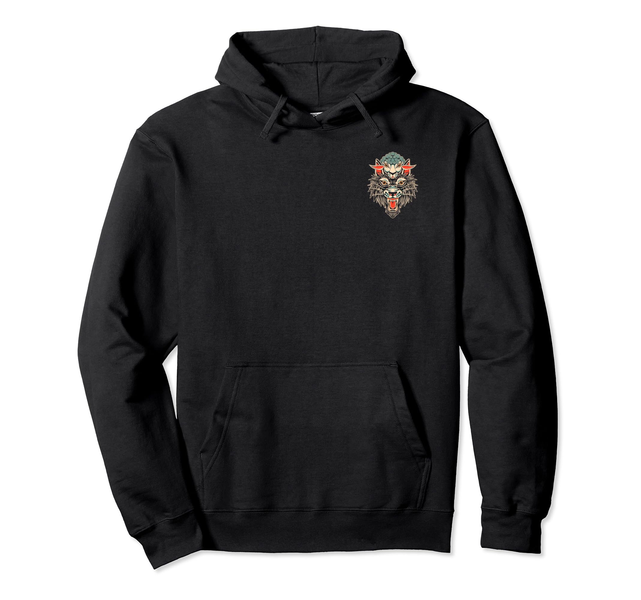 Wolf Sheeps Traditional Tattoo Flash Hoodie - Novelty Apparel for Adults - T-Shirt, Sweatshirt, Hoodie