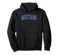 Mustang Ok Distressed Blue Varsity Hoodie - Graphic Print Unisex - T-Shirt, Sweatshirt, Hoodie