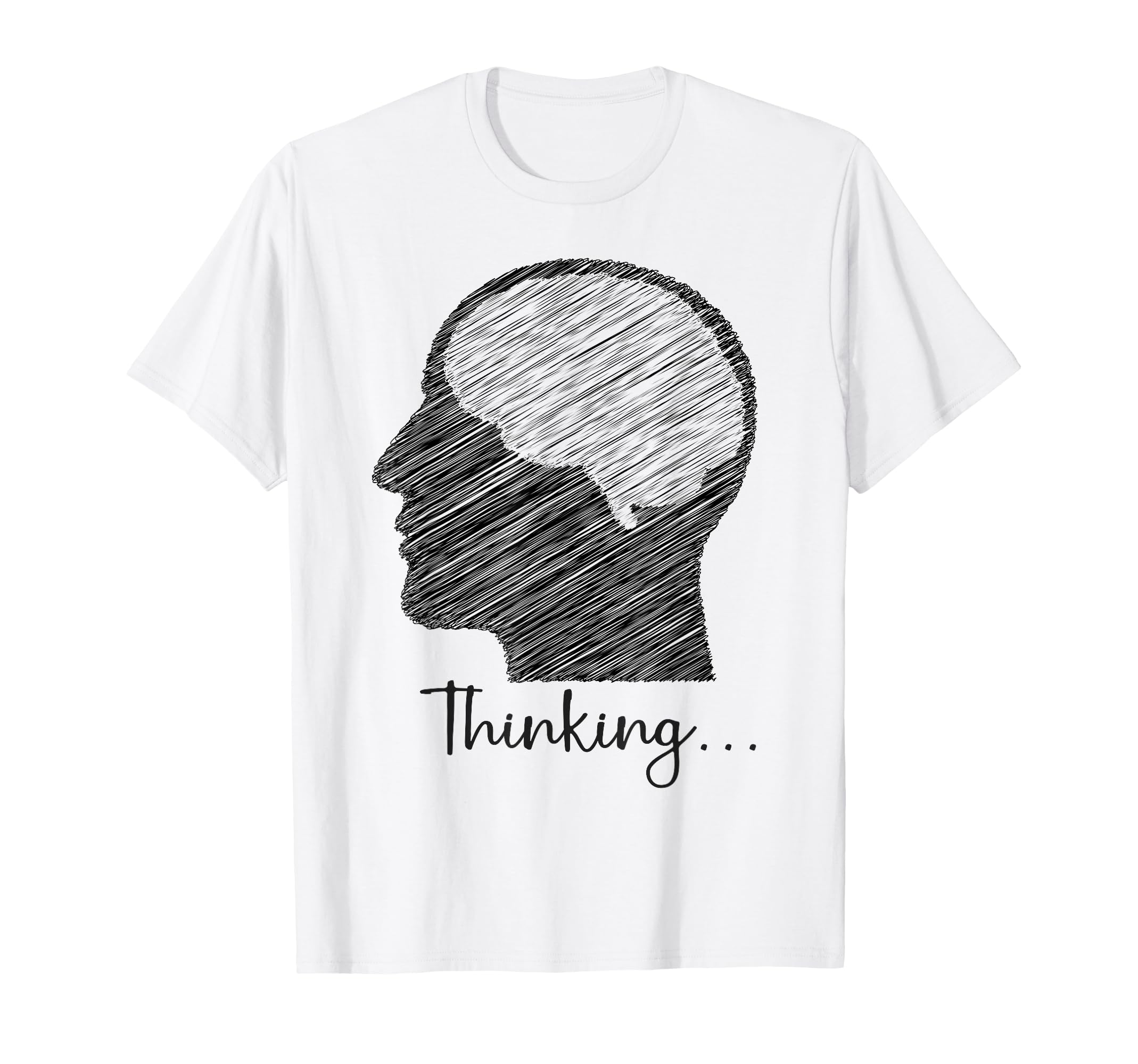 Im Critical Thinking Scribble Art Head T-Shirt - Graphic Print for Adults - T-Shirt, Sweatshirt, Hoodie