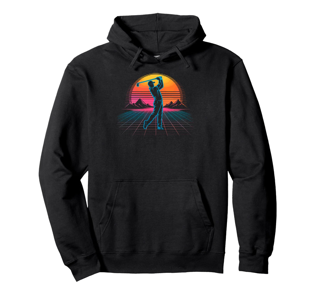 80S Synthwave Futuristic Golf Vibes Hoodie - Unique Graphic Men Women - T-Shirt, Sweatshirt, Hoodie