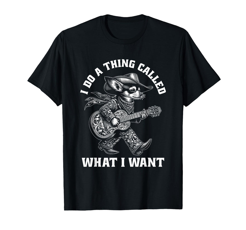 Cowboy Chihuahua Guitar Funny Western T-Shirt - Aesthetic Graphic Unisex - T-Shirt, Sweatshirt, Hoodie