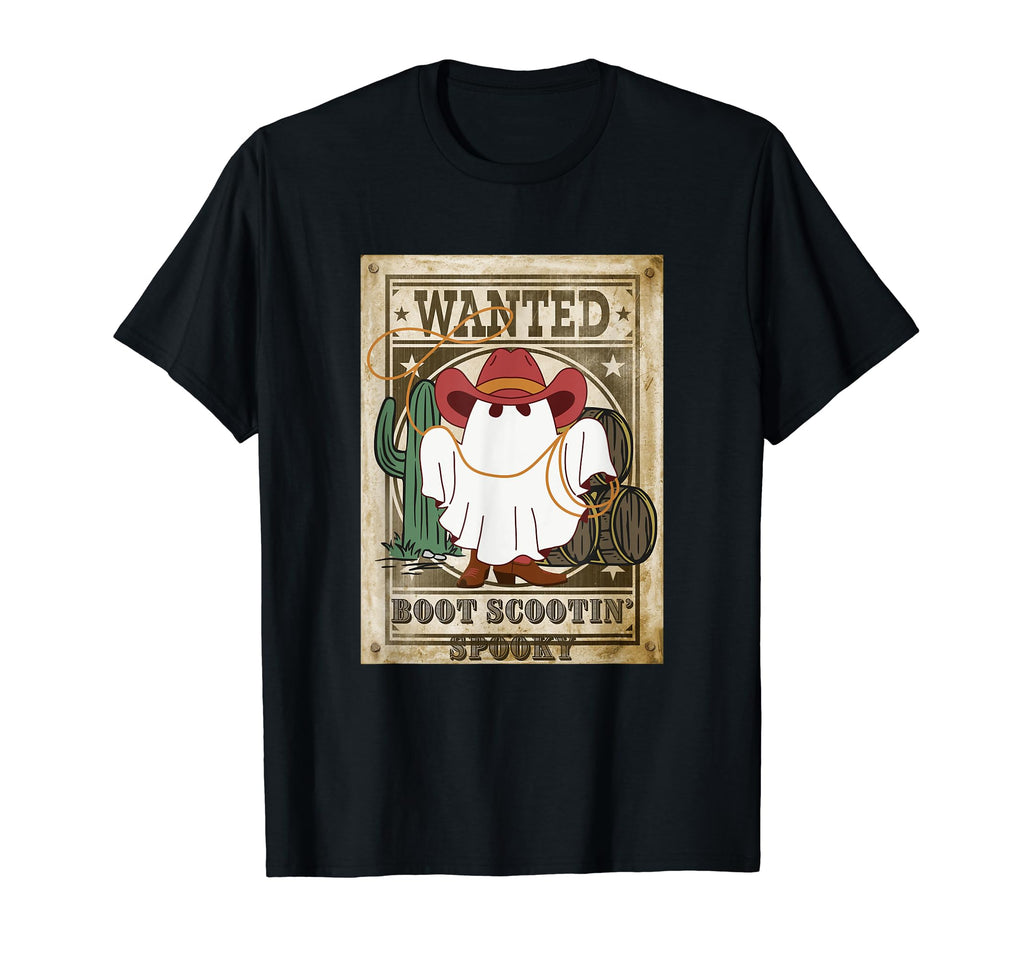 Western Halloween Cowboy Ghost Boot T-Shirt - Aesthetic Graphic for Adults - T-Shirt, Sweatshirt, Hoodie