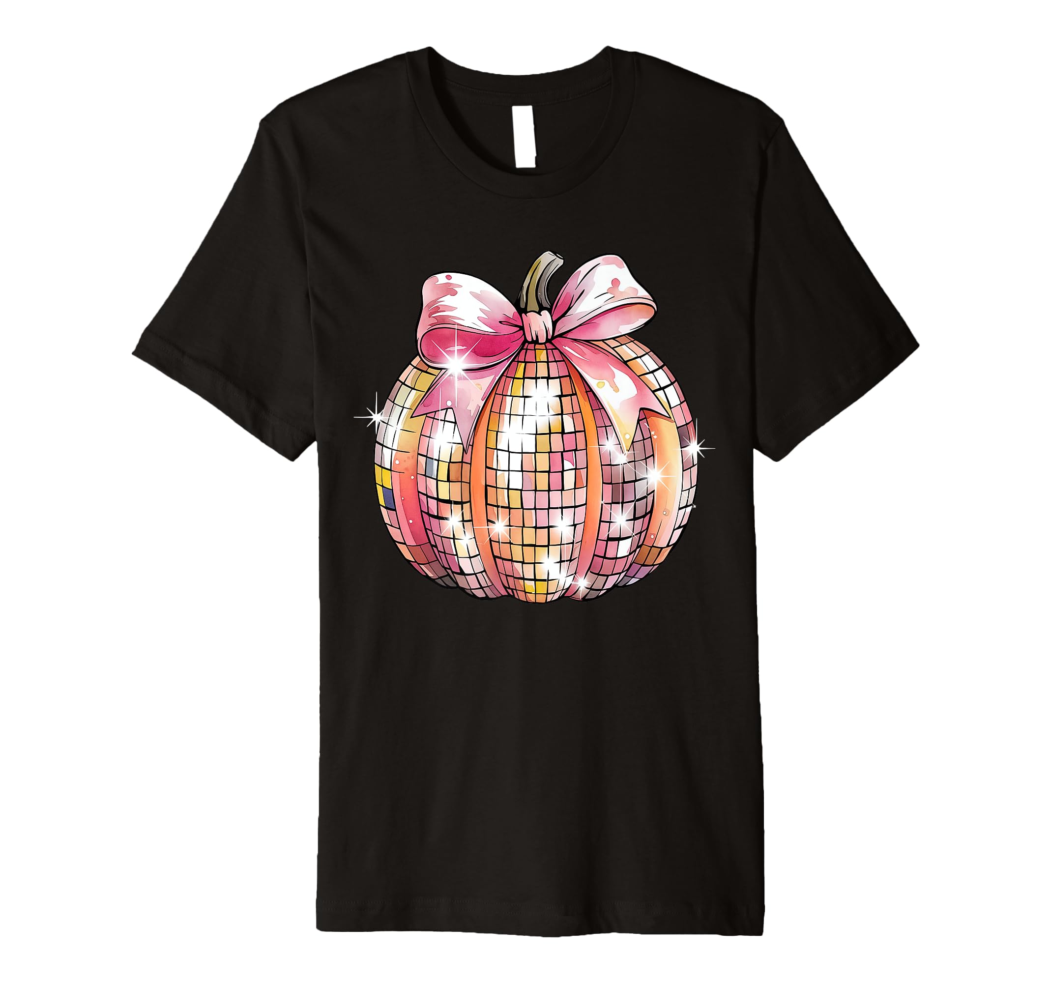 Coquette Disco Ball Pumpkin Fall T-Shirt - Custom Art Print Unisex - T-Shirt, Sweatshirt, Hoodie