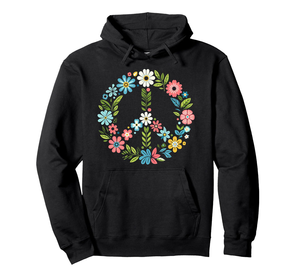 Peace Love Hippie Tie Dye 60S 70S Hoodie - Minimalist Print Unisex - T-Shirt, Sweatshirt, Hoodie
