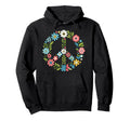 Peace Love Hippie Tie Dye 60S 70S Hoodie - Minimalist Print Unisex - T-Shirt, Sweatshirt, Hoodie