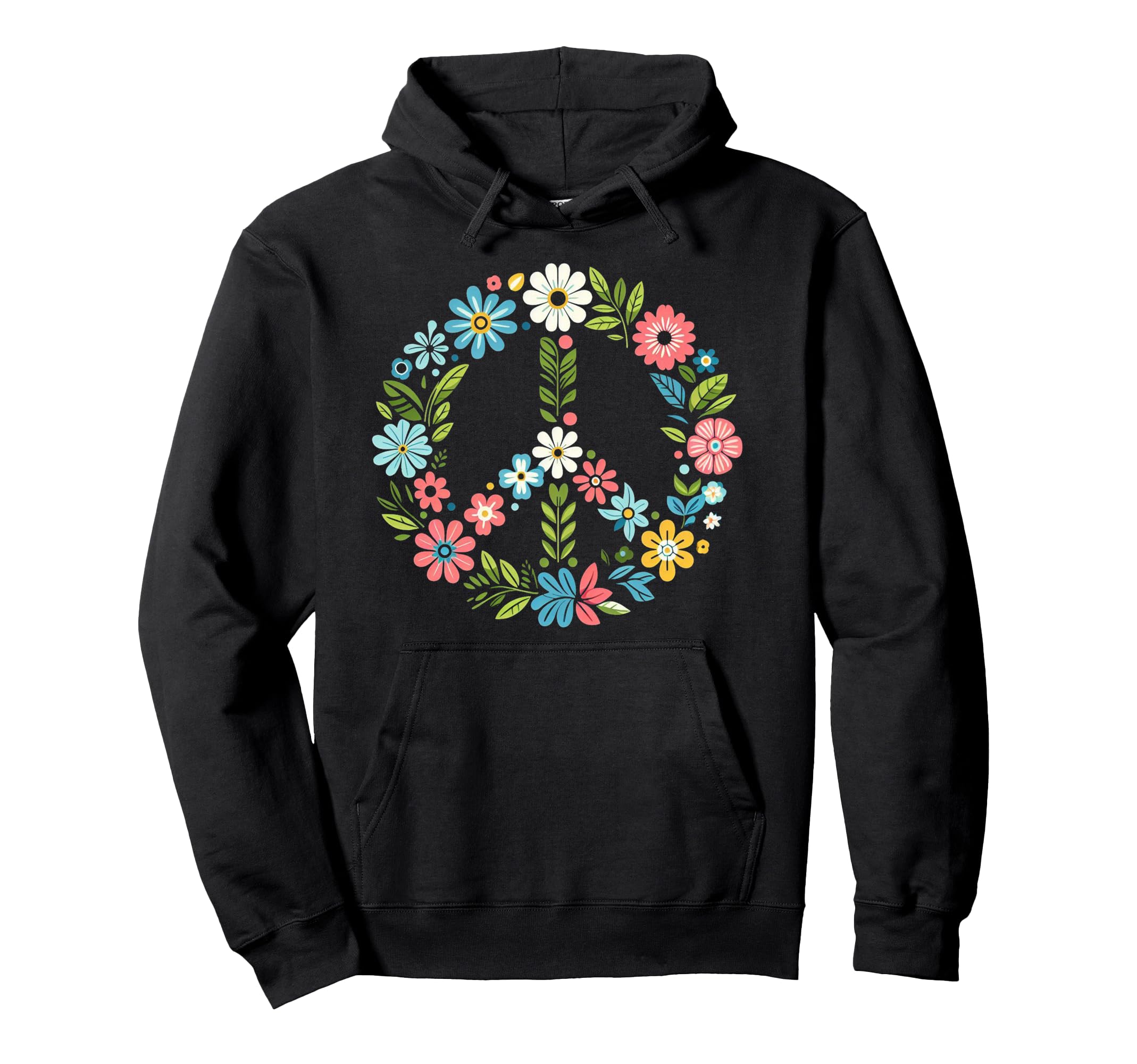 Peace Love Hippie Tie Dye 60S 70S Hoodie - Minimalist Print Unisex - T-Shirt, Sweatshirt, Hoodie
