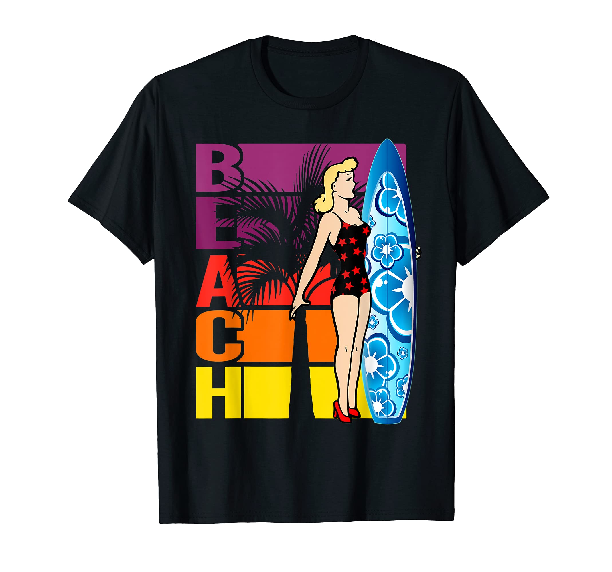 Beach Surf Surfboard Surfing Sunset T-Shirt - Minimalist Print for Adults - T-Shirt, Sweatshirt, Hoodie