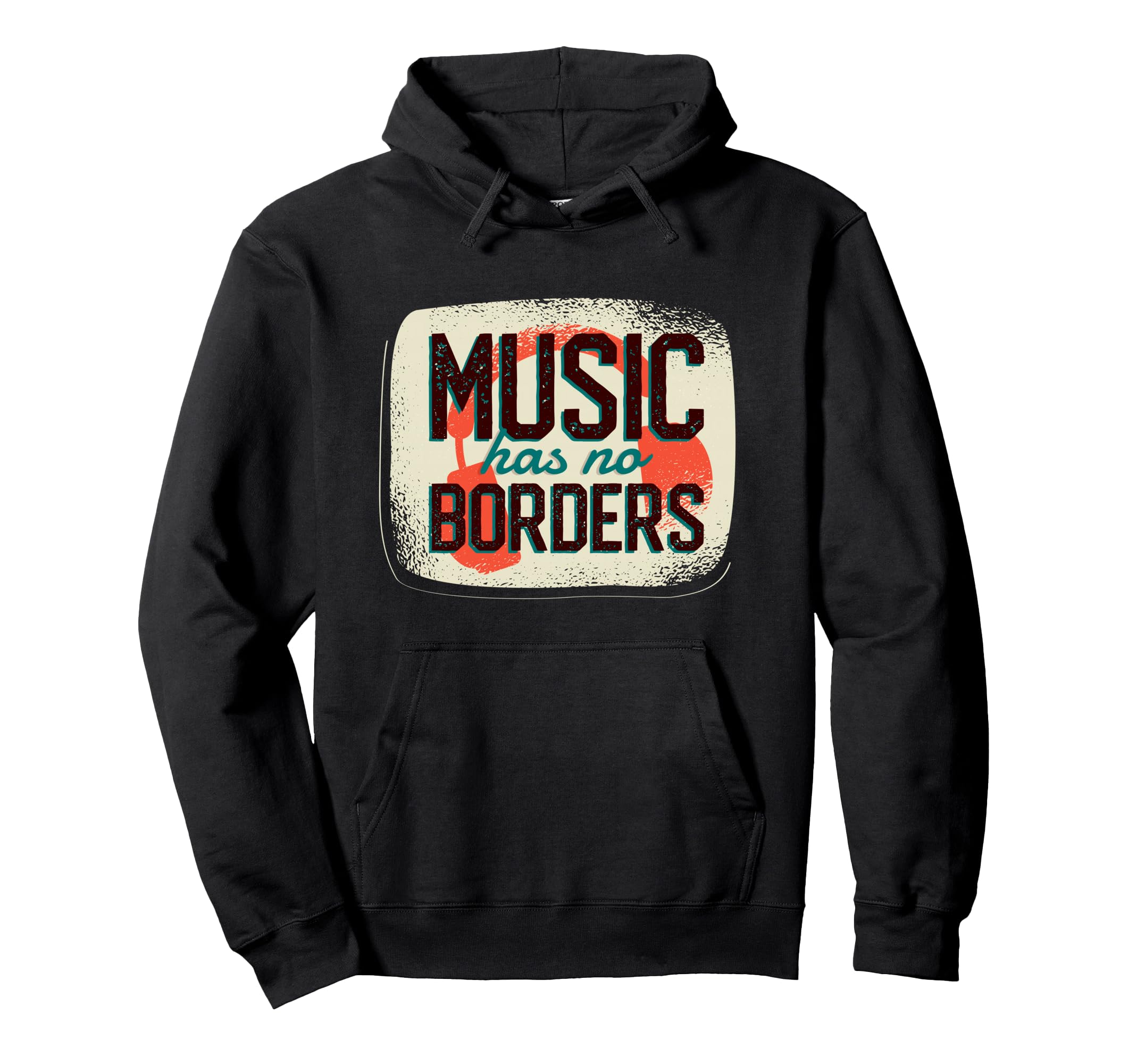 Headphones Distressed Typography Hoodie - Custom Art Print for Adults - T-Shirt, Sweatshirt, Hoodie