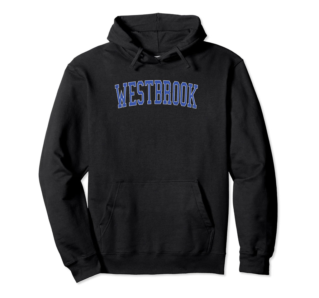 Westbrook Me Distressed Blue Varsity Hoodie - Graphic Print Unisex - T-Shirt, Sweatshirt, Hoodie