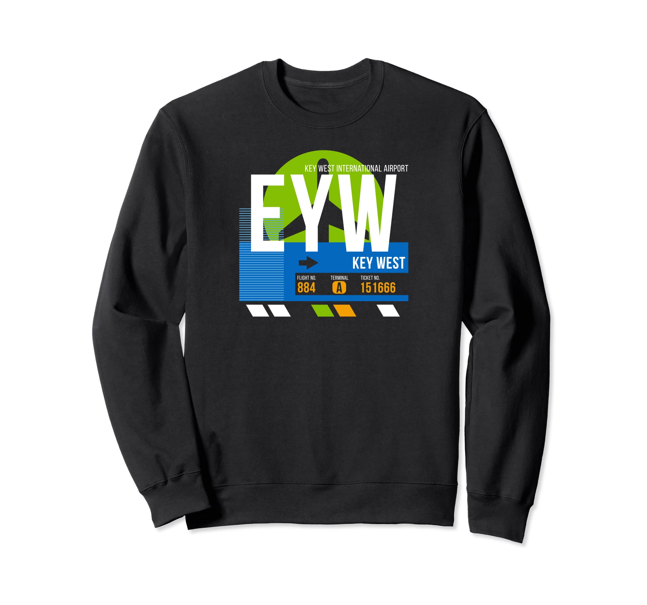 Key West Eyw Airport Code Travel Sweatshirt - Novelty Apparel for Adults - T-Shirt, Sweatshirt, Hoodie
