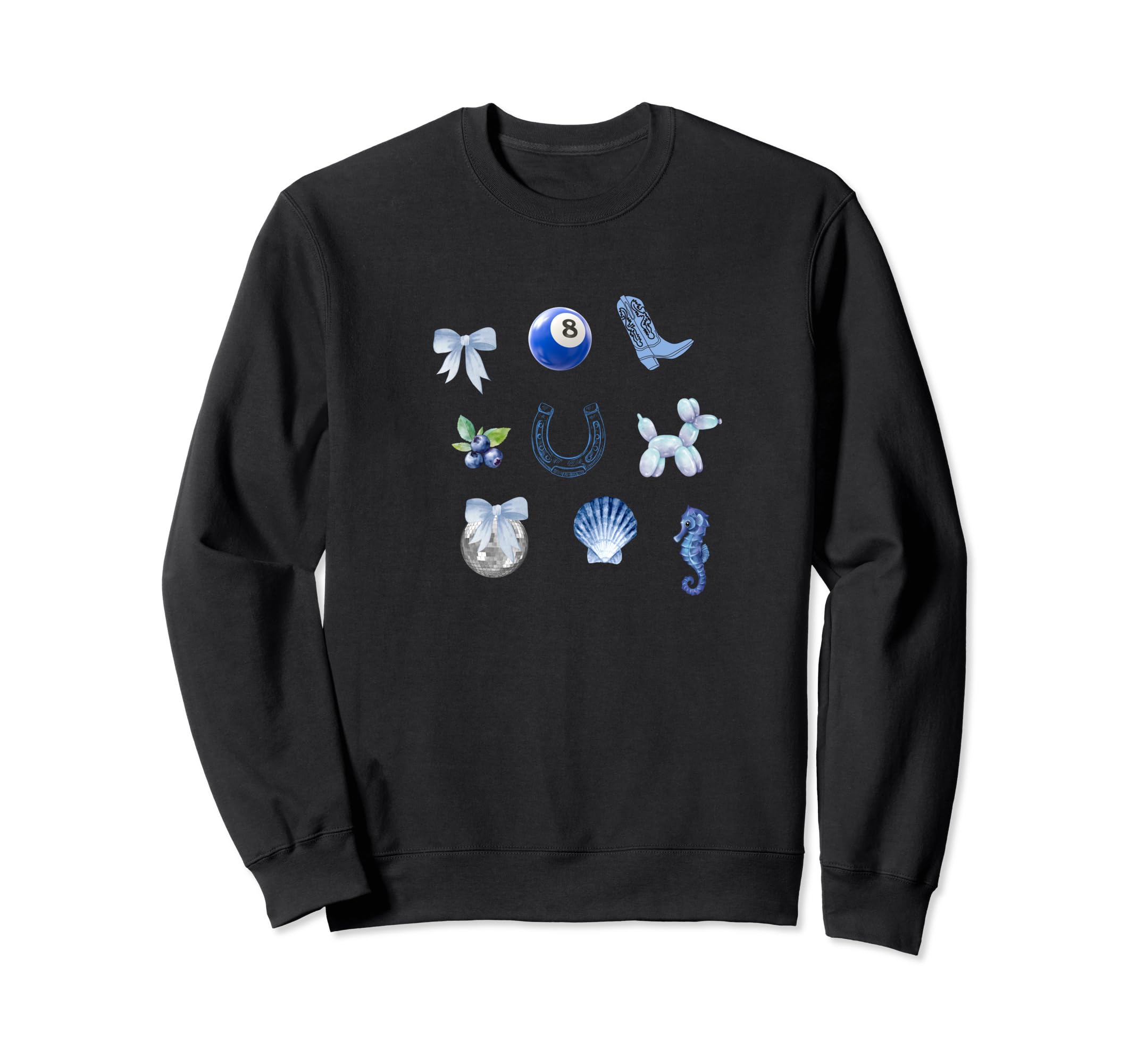 Coastal Grandma Coquette Blue Sweatshirt - Custom Art Print Unisex - T-Shirt, Sweatshirt, Hoodie